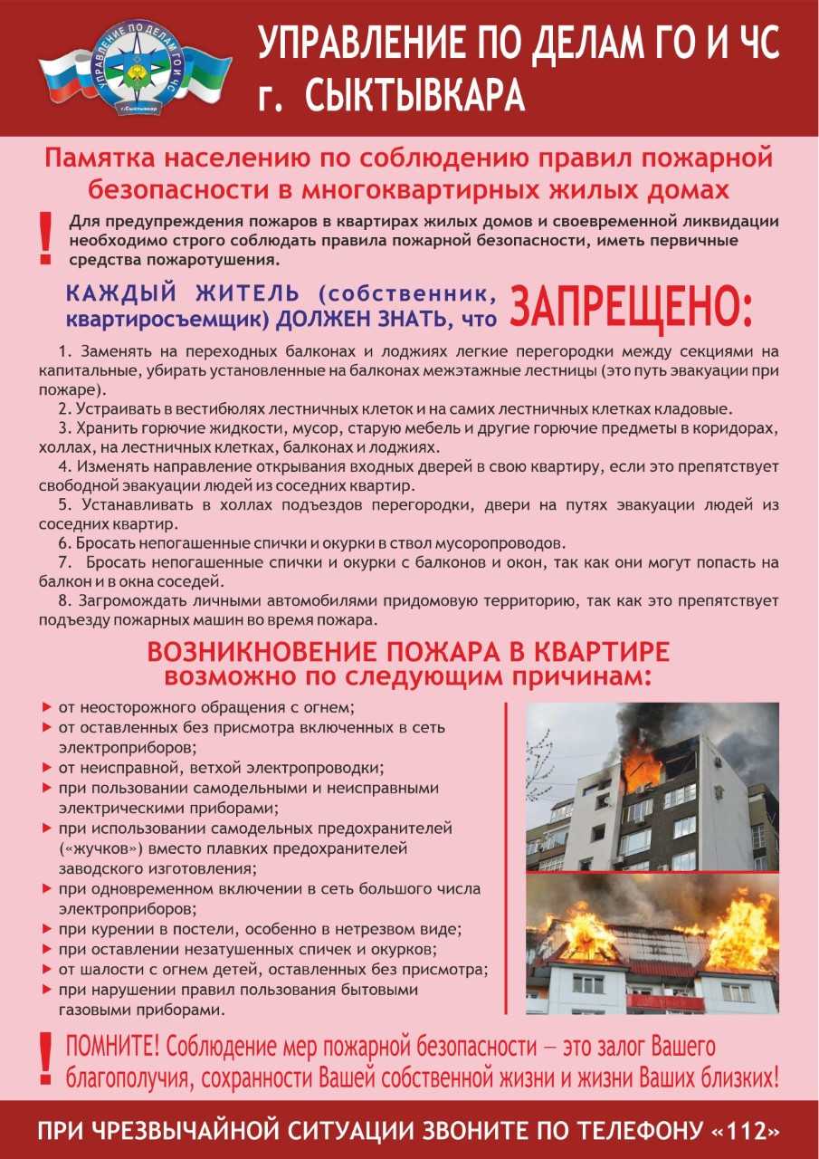 Памятки по соблюдению правил пожарной безопасности в многоквартирных жилых домах Памятки по соблюдению правил пожарной безопасности в многоквартирных жилых домах
